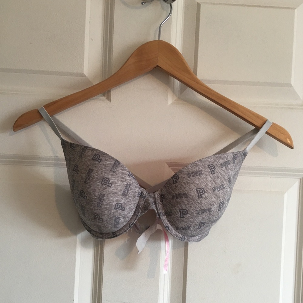 VS Pink Gray Padded Bra. Size 32D.